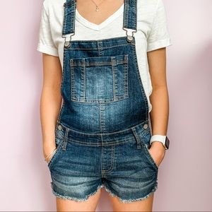 Denim Overall Shorts